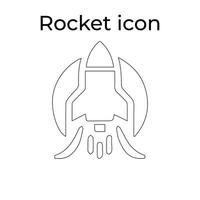 Easy Collection of Black Rocket Line Art Icons vector