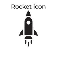 Basic Black Vector Icons with a Rocket Icon Set