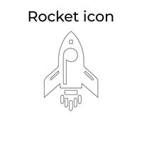 Easy Collection of Black Rocket Line Art Icons vector