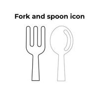 A vector set of a fork and spoon icon on a white background