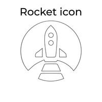 Easy Collection of Black Rocket Line Art Icons vector