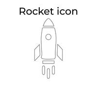 Easy Collection of Black Rocket Line Art Icons vector