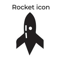 Basic Black Vector Icons with a Rocket Icon Set