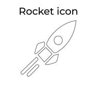 Easy Collection of Black Rocket Line Art Icons vector