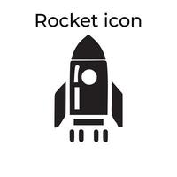 Basic Black Vector Icons with a Rocket Icon Set