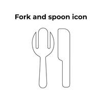 A vector set of a fork and spoon icon on a white background