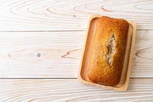 Homemade banana bread sliced photo