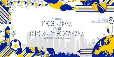 Happy Independence Day of Bosnia and Herzegovina, illustration background design vector