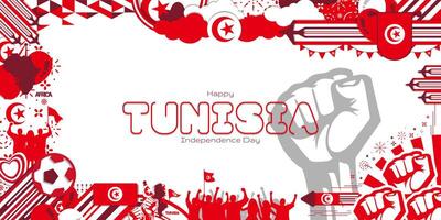 Happy Independence Day of Tunisia, illustration background design vector