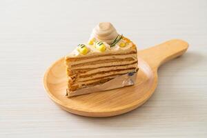 Russian honey cake on plate photo