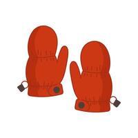 Red winter mittens vector