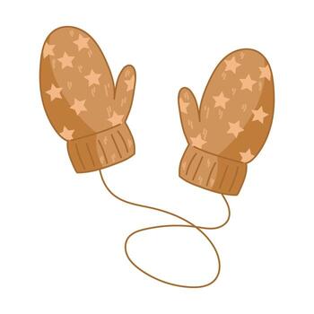 invierno mitones con estrellas vector