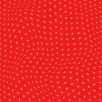 abstract orange juice color star wavy pattern on red background vector