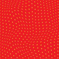 abstract orange juice color star wavy pattern on red background vector