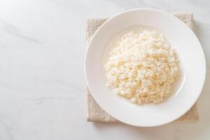 cooked rice on plate photo