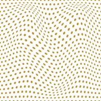abstract simple gold metal color small polka dot wavy distort pattern on white background vector
