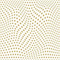 abstract simple gold metal color small polka dot wavy distort pattern on white background vector