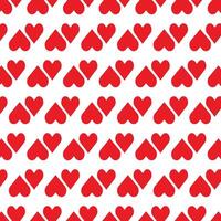 simple abstract red color heart shape love pattern on white background vector