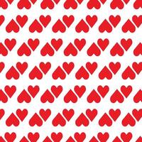 simple abstract red color heart shape love pattern on white background vector