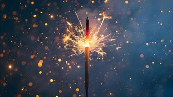 AI generated a sparkler that is on top of a pole photo