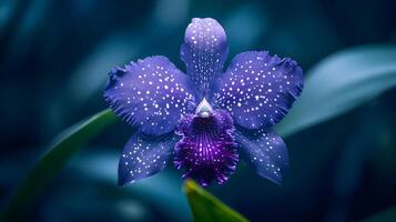 AI generated a purple flower with white dots on it photo