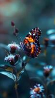 AI generated a close up of a butterfly on a flower photo