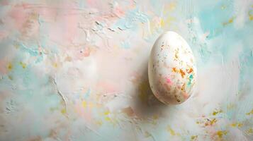 AI generated a painted egg sitting on top of a table photo