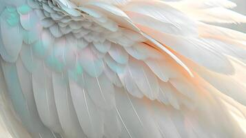 AI generated a close up of a white bird's feathers photo