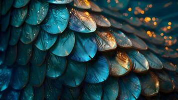 AI generated a close up of a peacock's feathers feathers photo