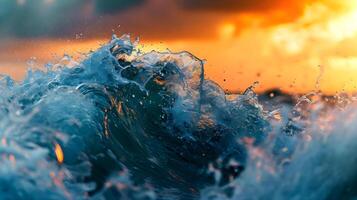 AI generated a close up of a wave in the ocean photo