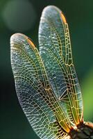 AI generated a close up of a dragonfly's wings photo