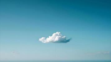 AI generated a lone cloud in a blue sky above the ocean photo