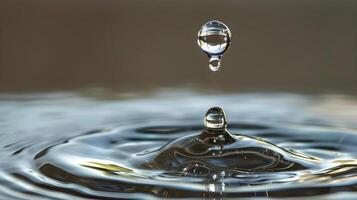 ai generado un soltar de agua ese es que cae dentro el agua foto