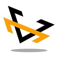 triangle logo. Vector graphic creative line symbol. black and yellow logo.