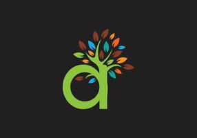 letter A and tree logo vector