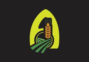 esta es agricultura y letra un texto logo diseño para tu negocio vector