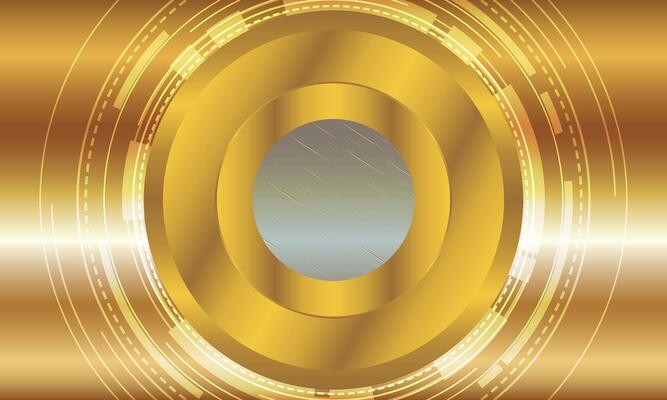 gold abstract futuristic electronic circuit technology background with blank space.