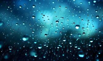 AI generated Rain drops on a bokeh background photo