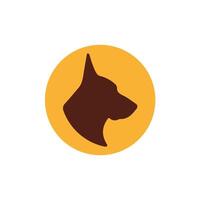 Dog head profile vector logo editable stroke vector icon