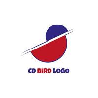 CD vector blue red bird logo editable stroke vector