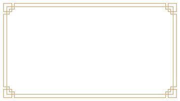 Elegant golden art deco frame with geometric corners and a minimalist design, suitable for modern certificates or stylish backgrounds vector