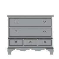 Image of a chest of drawers. Piece of furniture for storage. Furniture for bedroom, study, living room, bathroom vector