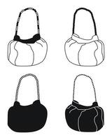 Silhouette of a woman bag, handbag, purse, clutch, luggage, baggage vector