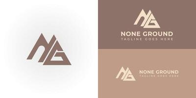 Abstract initial letter NG or GN logo in brown gold color isolated in white and gold backgrounds applied for mining company logo also suitable for the brands or companies have initial name GN or NG. vector