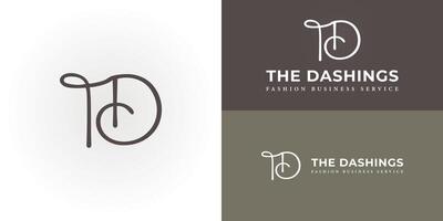 Abstract logo design inspiration for department store fashion business inspired from abstract letter TD isolated in the brown background also suitable for the brand that have initial name TD or DT vector