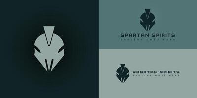 Greek Sparta. The Spartan Helmet Warrior logo design is presented with multiple background colors. The logo is suitable for sports business logo design inspiration template vector