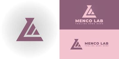 Abstract initial letter ML or LM logo in pink color isolated in white and soft pink background applied for social media agency logo also suitable for the brands or companies have initial name ML or LM vector