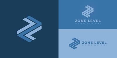 Abstract initial letter ZL or LZ logo in soft blue color isolated in multiple blue background applied for hiring technology logo also suitable for the brands or companies have initial name LZ or ZL vector