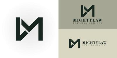 abstract initial letter M and L logo in deep green color isolated in white background applied for law firm logo design also suitable for the brands or companies that have initial name ML or LM vector