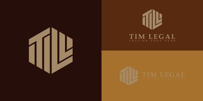 Abstract initial letter TL or LT logo in gold color isolated in multiple brown backgrounds applied for law firm company logo also suitable for the brands or companies have initial name LT or TL. vector